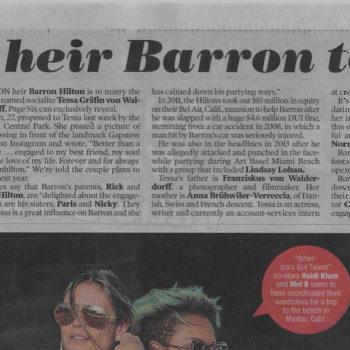 New York Post: Hilton Heir Barron’s fiancé in Maggie Norris