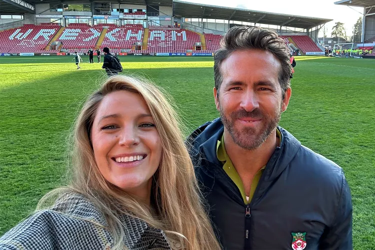 Blake Lively & Ryan Reynolds at Wrexham vs Chelsea FA Cup Match