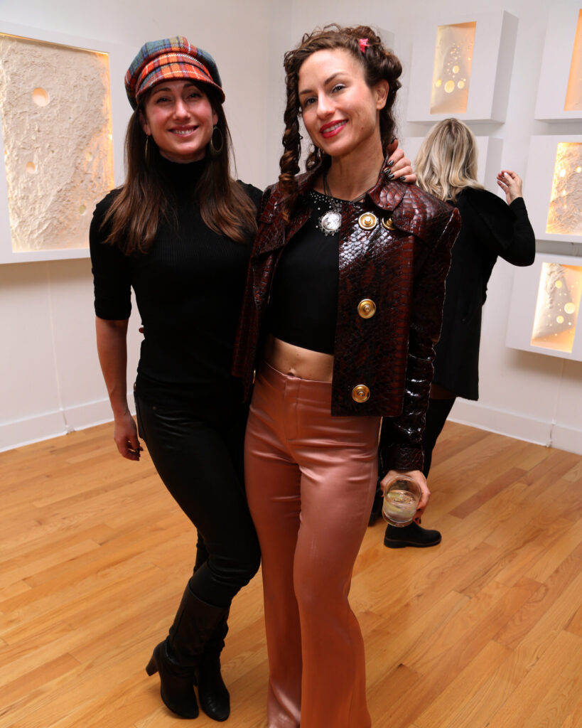 NEW YORK, NY - NOVEMBER 5: Annie Dietz and Laura Magic Weyl attend Carlton Fine Arts Presents Acclaimed Lighting Guru, Bentley Meeker’s Veluminosity at Vartlon Fine Arts on November 5, 2025 in New York. (Photo by Sylvain Gaboury/PMC/PMC) *** Local Caption *** Annie Dietz;Laura Magic Weyl